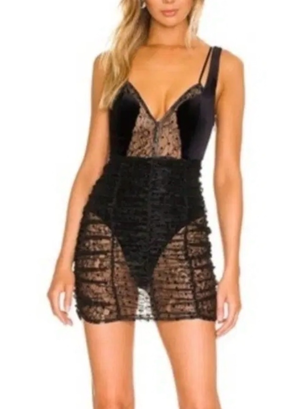 Black Lace & Velvet For Love and Lemons Dress
